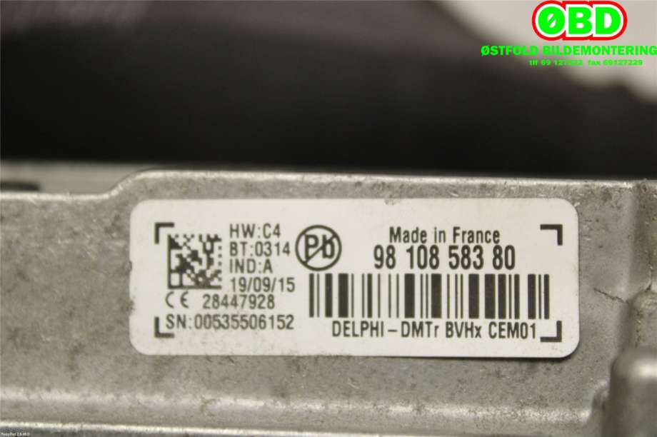 Styreenhet tenning til Peugeot 308 2013-2021 (Type II)  (PEUGEOT|9810858380|)