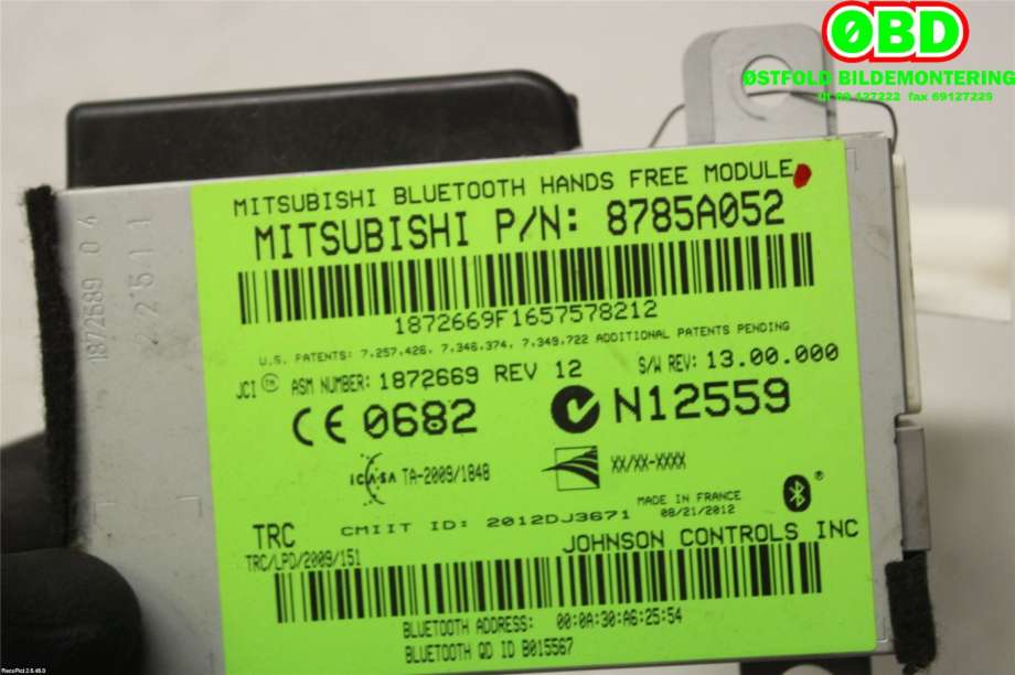 Styreenhet DAB til Mitsubishi Outlander 2012-2015 (Type III, Fase 1) (MITSUBISHI|8785A052|)