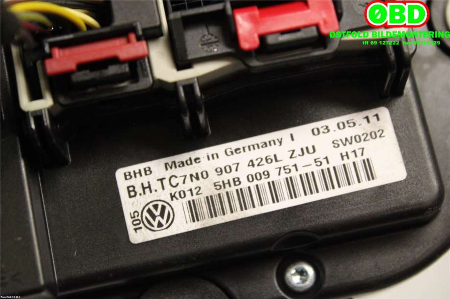 Varmeapparat betjening til VW Touran 2010-2015 (Type I, Fase 3)  (VOLKSWAGEN|7N0 907 426 CA||7N0907426L)