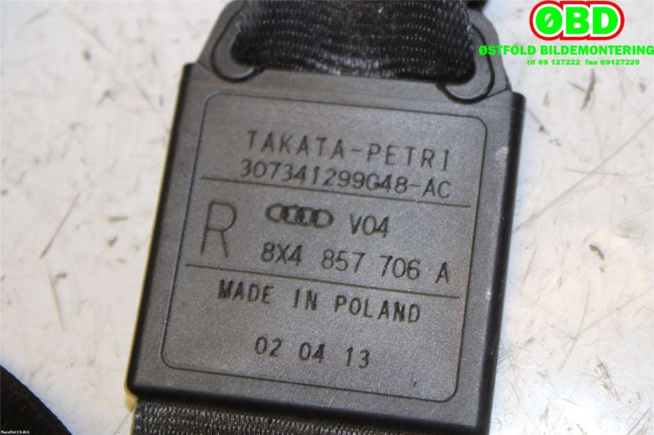 Airbag beltestrammer til Audi A1 2010-2014 (Type I, Fase 1) (AUDI|8X4 857 706 A||8X4857706A)