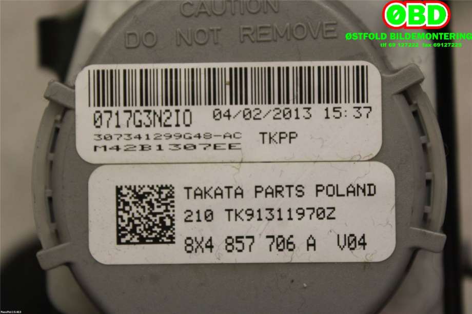 Airbag beltestrammer til Audi A1 2010-2014 (Type I, Fase 1) (AUDI|8X4 857 706 A||8X4857706A)