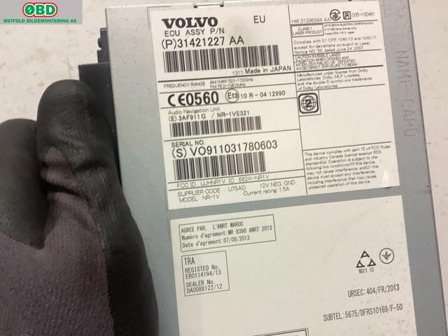 Bilstereo navigasjon til Volvo V60/V60 CC 2013-2018 (Type I, Fase 2)  (VOLVO|36003178||31421227AA)