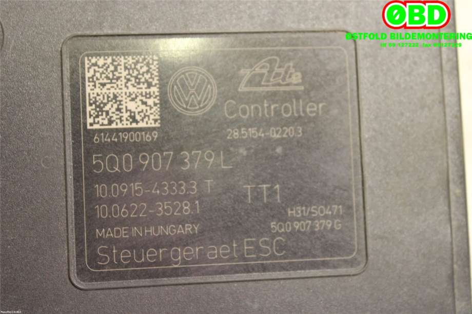 ABS sentral til VW Golf Sportsvan 2014-2018  (VOLKSWAGEN|5Q0 614 517 K||5Q0614517K)