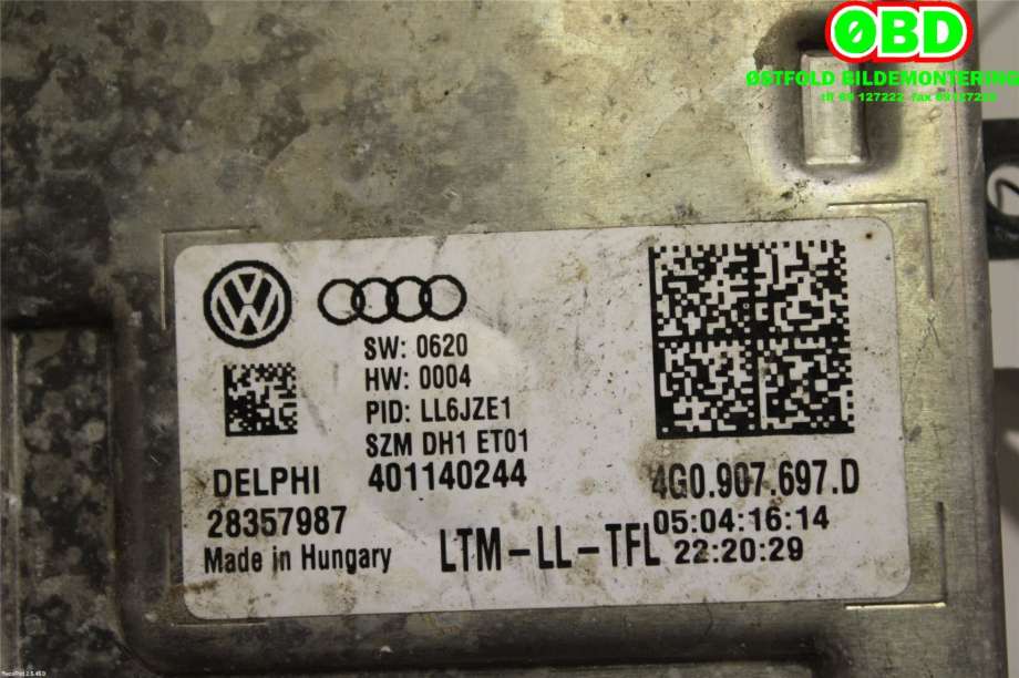 Styreenhet xenon/ballast til Škoda Octavia 2013-2016 (Type III, Fase 1)  (SKODA|4G0 907 697 D||4G0907697D)