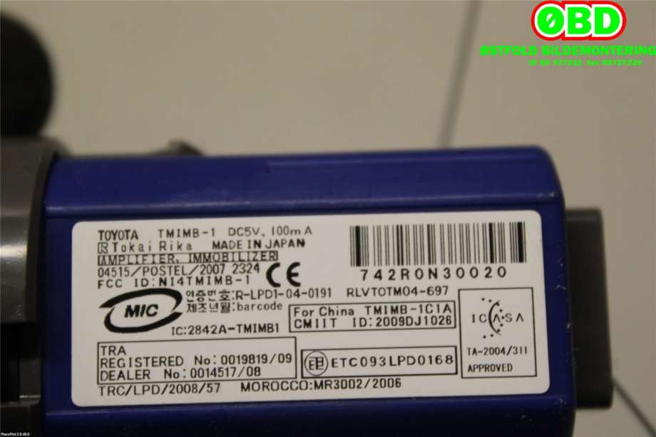 Bryter diverse til Toyota Auris 2010-2012 (Type I, Fase 2)  (TOYOTA|8961102040|)