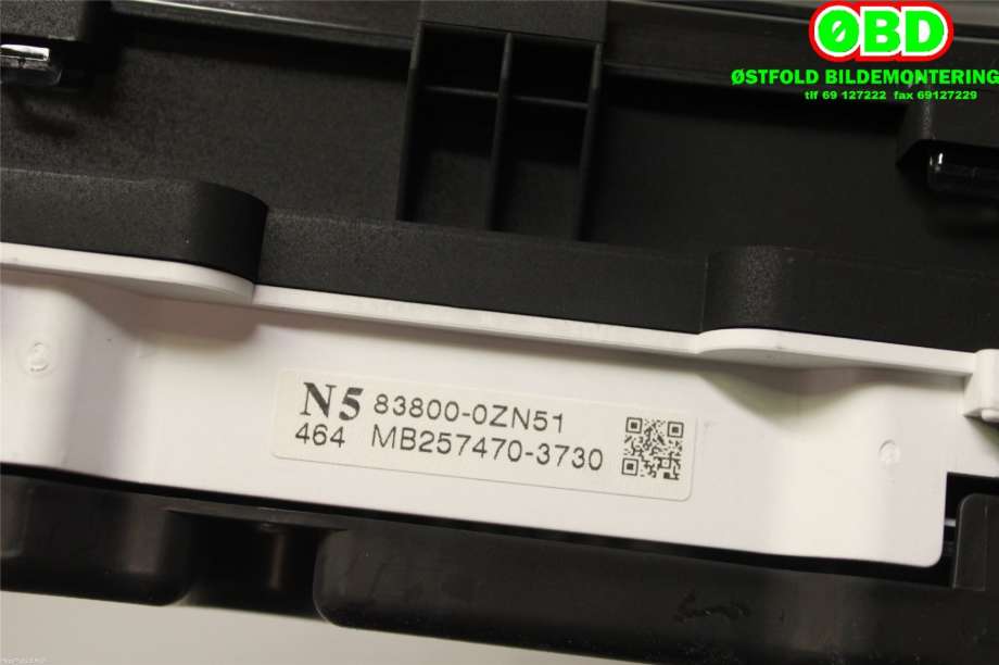 Instrumentpanel til Toyota Auris 2010-2012 (Type I, Fase 2)  (TOYOTA|838000ZN51|)