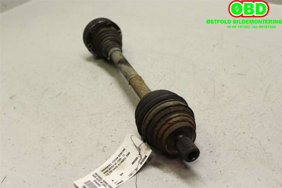 Drivaksel venstre foran til Audi A3 2009-2012 (Type II, Fase 2)  (AUDI|1K0 407 271 CP|1K0 407 271 LB|)