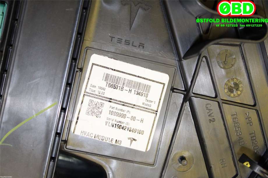 Varmeapparat til Tesla Model 3 2018-2023 (Fase 1)  (TESLA|109999900H|)