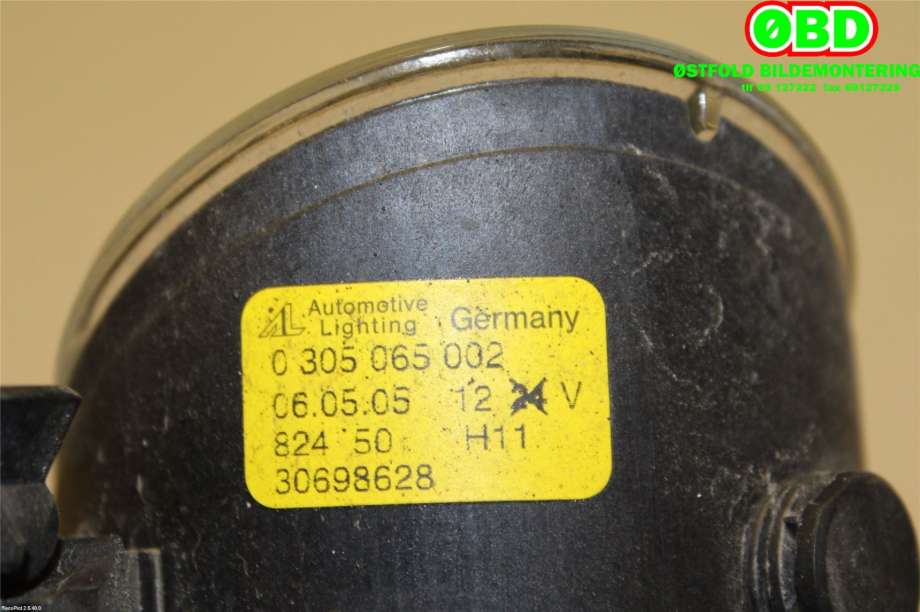 Tåkelykt høyre foran til Volvo C70 2006-2010 (Type II, Fase 1)  (VOLVO|31213176|0305065002|30698628)