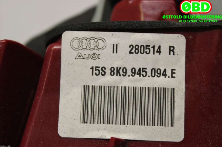 Baklykt høyre indre til Audi A4, Allroad 2009-2016 (Type I) (B8) (B8) (AUDI|8K9 945 094 E||8K9945094E)