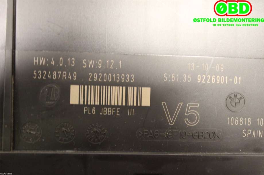 Styreenhet comfort (BCM) til BMW 7-Serie 2009-2015 (F01/F02/F03/F04) (F01/F02/F03/F04) (BMW|61 35 6 992 415||61359226901)