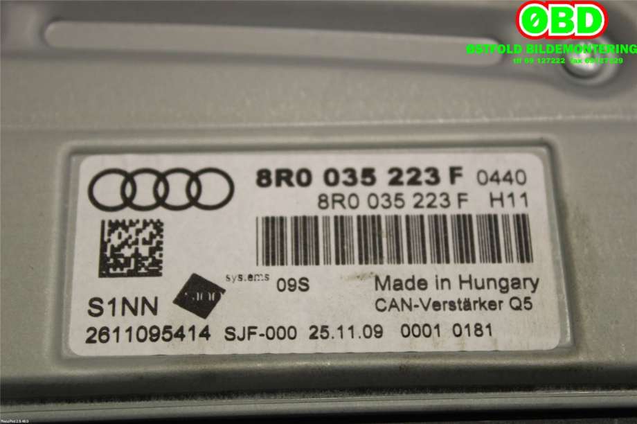 Bilstereo forsterker til Audi A4 2007-2014 (Type IV) (B8) (B8) (AUDI|8R0 035 223 F||8R0035223F)