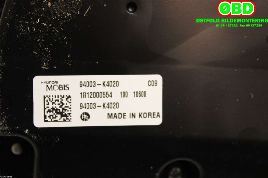 Instrumentpanel til Hyundai Kona 2017-2021 (Type I, Fase 1)  (HYUNDAI|94003K4020|)