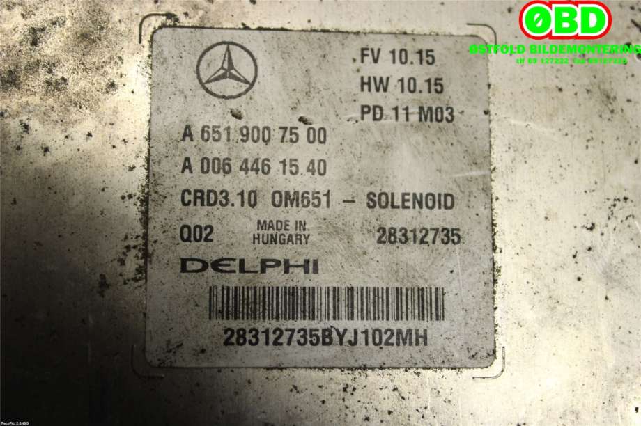 Styreenhet motor til Mercedes C-Klasse 2011-2014 (Fase 2) (W204) (W204) (MERCEDES|A 651 900 75 00||6519007500)