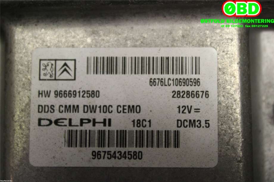 Styreenhet motor til Peugeot 5008 2010-2017 (Type I)  (PEUGEOT|1606233380||9675434580)
