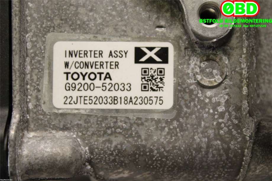 Inverter elbil til Toyota Yaris 2014-2020 (Type III, Fase 2)  (TOYOTA|G920059047|G920052033)