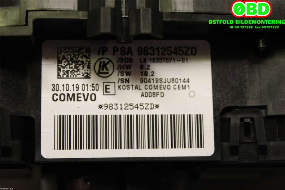 Bryter combi til Peugeot 3008 2016-->> (Type II)  (PEUGEOT|98 312 545 ZD||98312545ZD)