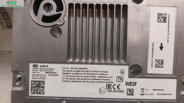 Bilstereo navigasjon til Kia e-Soul 2019-->> (Type III)  (KIA|96560J2830FHV|)