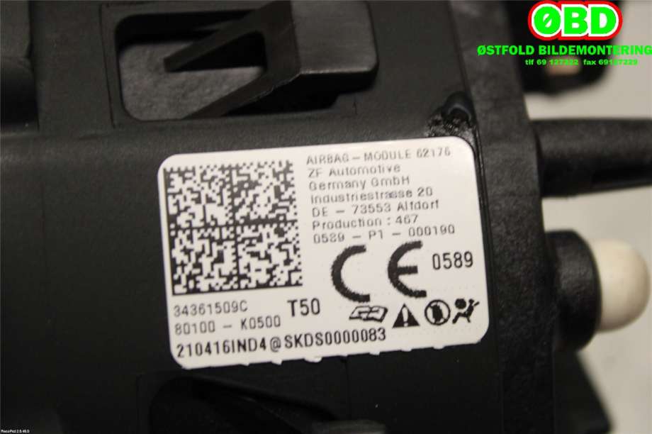 Airbag rattpute til Kia e-Soul 2019-->> (Type III)  (KIA|80100K0500|)
