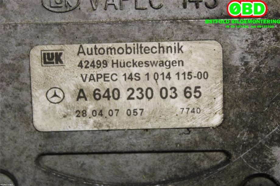 Vakuumpumpe til Mercedes A-Klasse 2005-2012 (W169) (W169) (MERCEDES|A 640 230 03 65|A 640 230 04 65|6402300365)