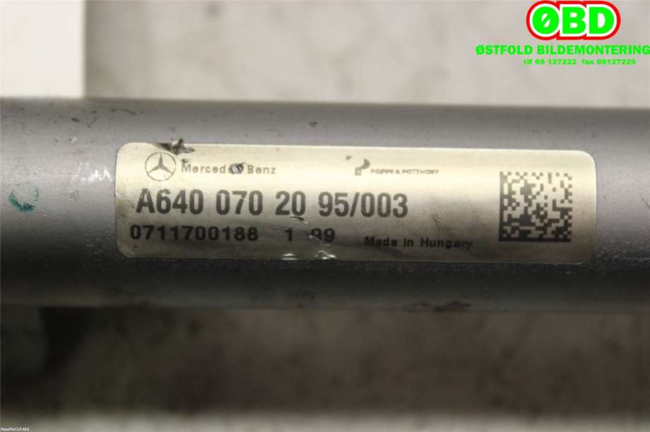 Dyseskinne (fuelrail) til Mercedes A-Klasse 2005-2012 (W169) (W169) (MERCEDES|A 640 070 20 95|A 640 070 23 95|6400702095)
