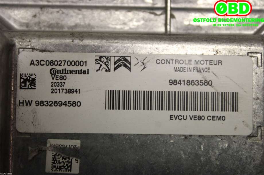 Styreenhet diverse til Toyota Proace 2016-->> (Type II)  (TOYOTA||9841863580)