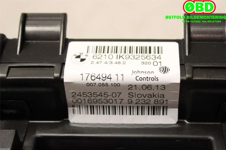 Instrumentpanel til BMW 1-Serie 2011-2015 (Fase 1) (F20/F21) (F20/F21) (BMW|62 10 8 794 223|)