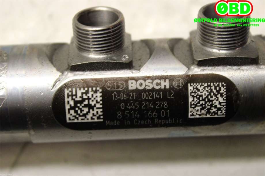 Dyseskinne (fuelrail) til BMW 1-Serie 2011-2015 (Fase 1) (F20/F21) (F20/F21) (BMW|13 53 8 514 166|0445214278|8514166)