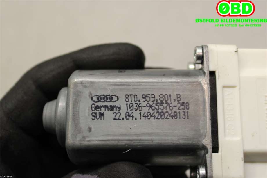 Ruteheis venstre foran til Audi A5 2007-2016 (Type I)  (AUDI|8T0 959 801 B||8T0959801B)