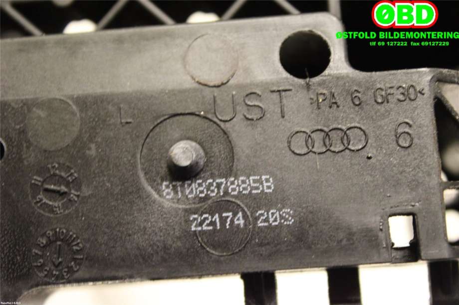 Dørhåndtak utv venstre bak til Audi A5 2007-2016 (Type I)  (AUDI|8T0 837 205 A|8T0 837 885 B|8T0837885B)