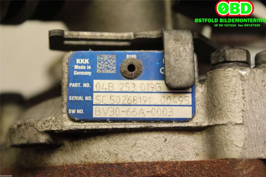 Turbo til Škoda Rapid 2012-2019  (SKODA|04B 253 019 G|04B 253 020|04B253019G)