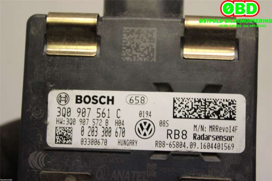 Sensor radar til VW Passat 2015-2019 (Fase 1) (B8) (B8) (VOLKSWAGEN|3Q0 907 561 C||3Q0907561C)