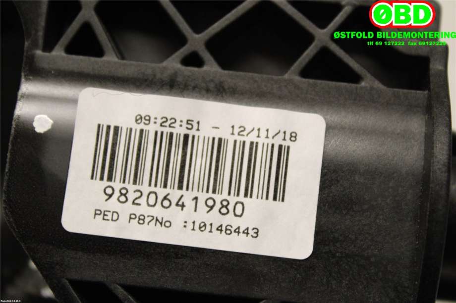 Pedal gass/brems/clutch til Peugeot 5008 2017-->> (Type II) (PEUGEOT|9816945780||9820641980)