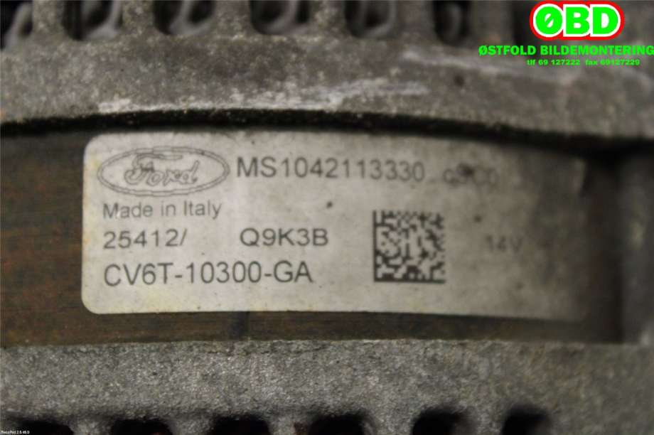 Dynamo til Ford Focus 2011-2014 (Type III, Fase 1)  (FORD|1781479||CV6T10300GA)