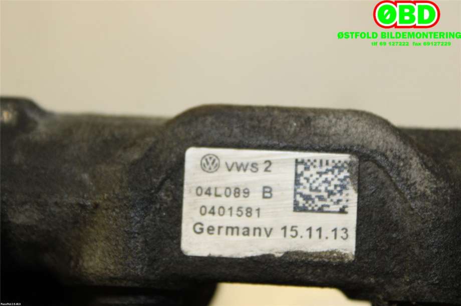 Dyseskinne (fuelrail) til VW Golf VII 2012-2017 (Fase 1)  (VOLKSWAGEN|04L 130 089 B||04L089B)