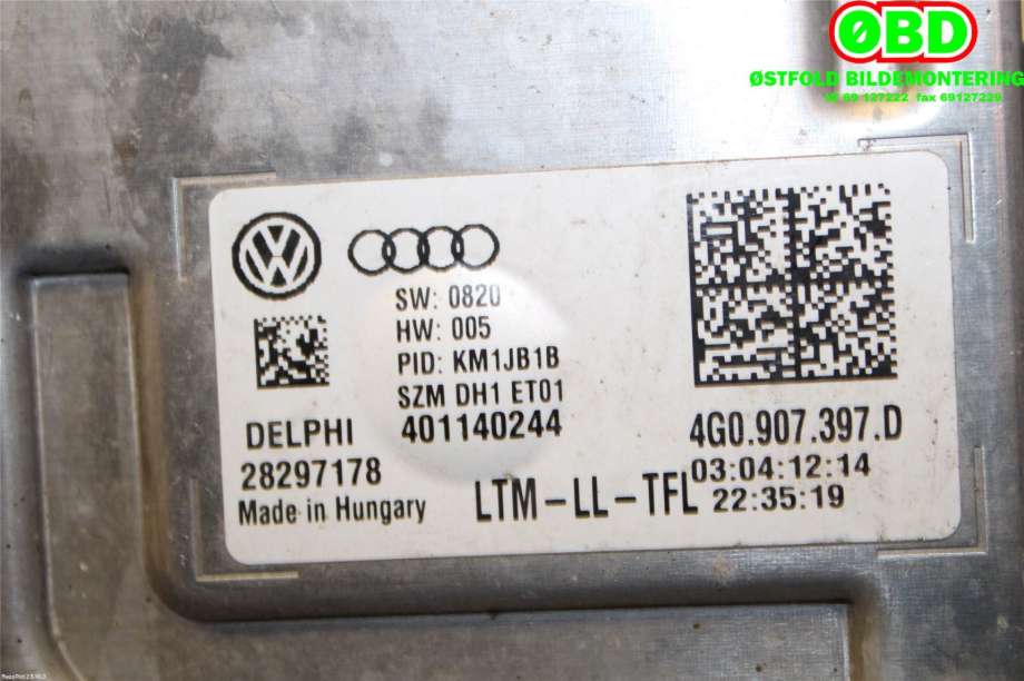 Styreenhet xenon/ballast til Audi A6 2011-2014 (Type IV, Fase 1) (C7) (C7) (4G0 907 697 D||4G0907397D)
