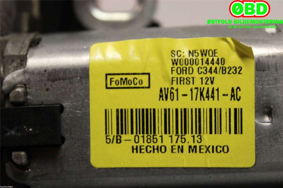 Viskermotor bakrute til Ford B-Max 2012-2017  (FORD|1755929|W000014440|AV6117K441AC)