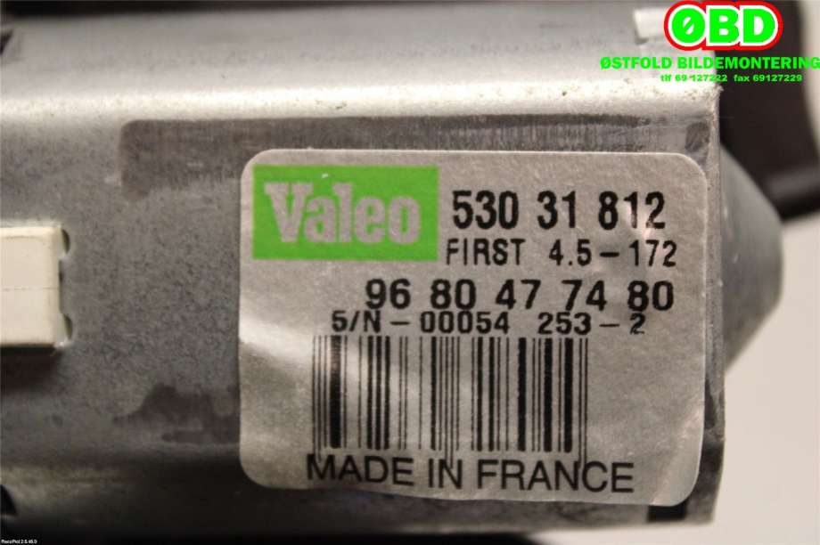Viskermotor bakrute til Peugeot 3008 2009-2016 (Type I)  (PEUGEOT|6405 JQ||9680477480)