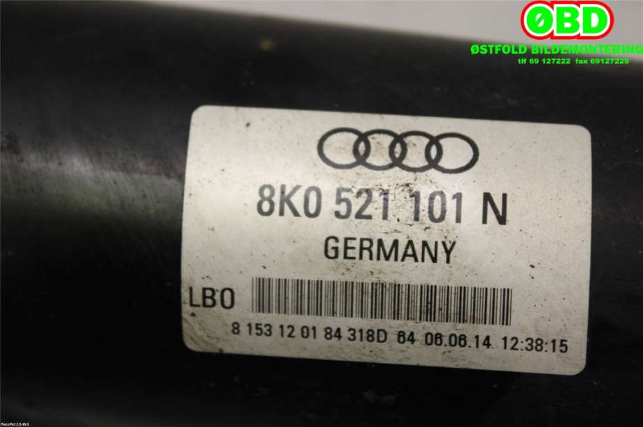 Mellomaksel til Audi A4, Allroad 2009-2016 (Type I) (B8) (B8) (AUDI|8K0 521 101 N|8K0 521 101 AA|8K0521101N)