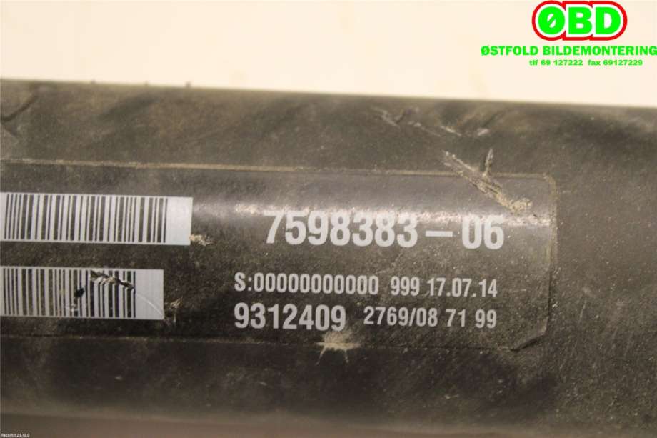 Mellomaksel til BMW 2-Serie 2014-2021 (F22/F23) (F22/F23) (BMW|26 10 7 598 383||7598383)