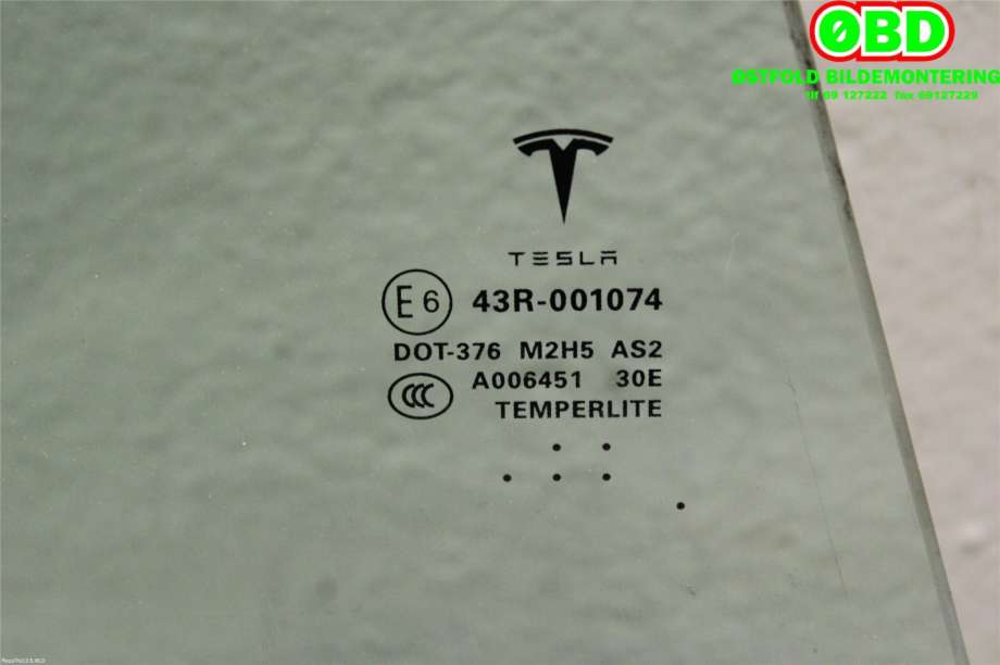 Siderute høyre bak til Tesla Model S 2016-2021 (Fase 2)  (TESLA|6006571-00-B|)