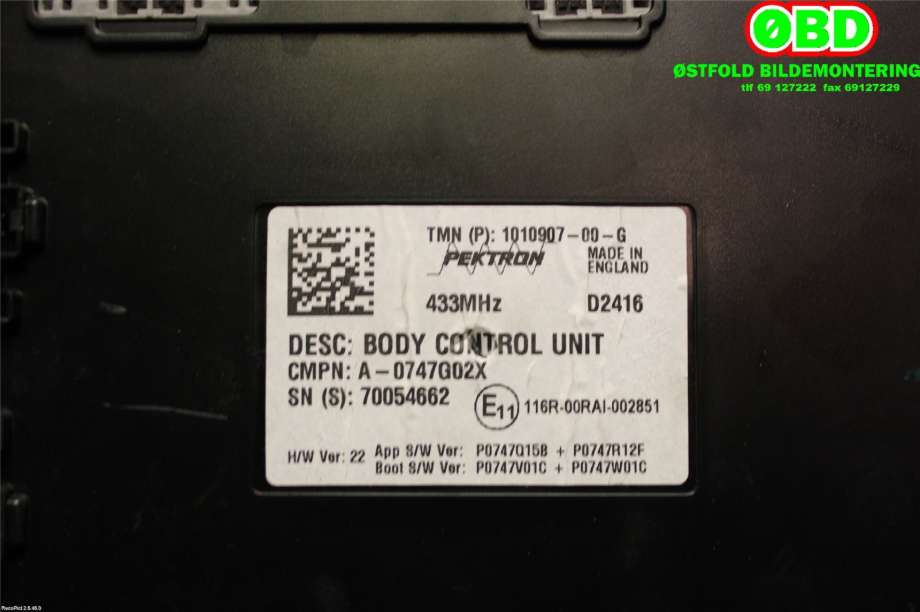 Styreenhet comfort (BCM) til Tesla Model S 2016-2021 (Fase 2)  (TESLA|101090700G|)