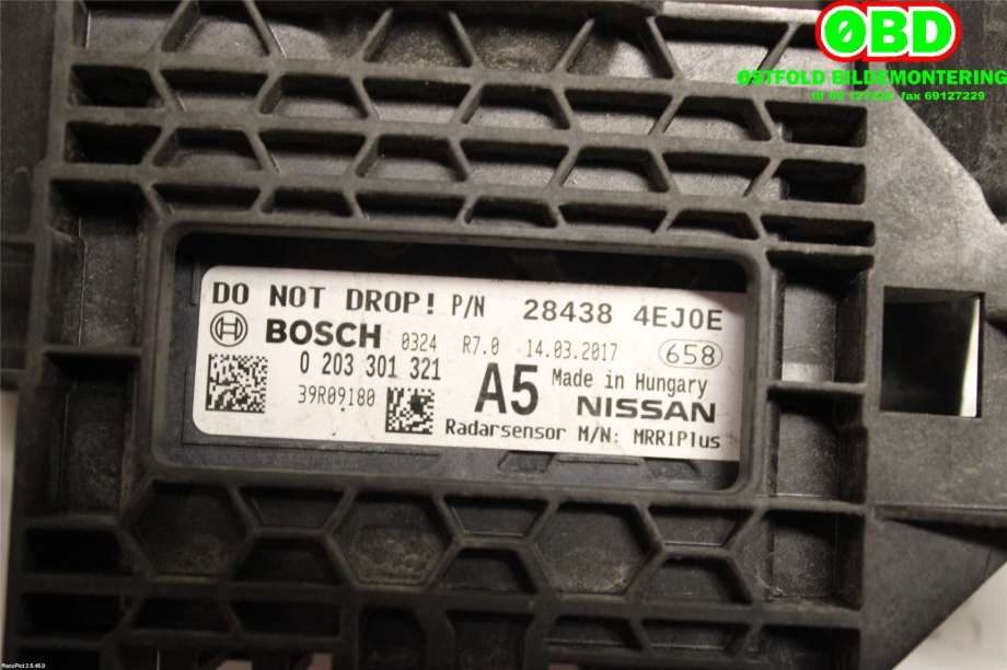 Sensor radar til Nissan Qashqai 2014-2021 (Type II)  (NISSAN|284384EJ0E|)