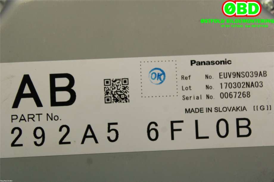Styreenhet diverse til Nissan Qashqai 2014-2021 (Type II)  (NISSAN|292A56FL0B|)