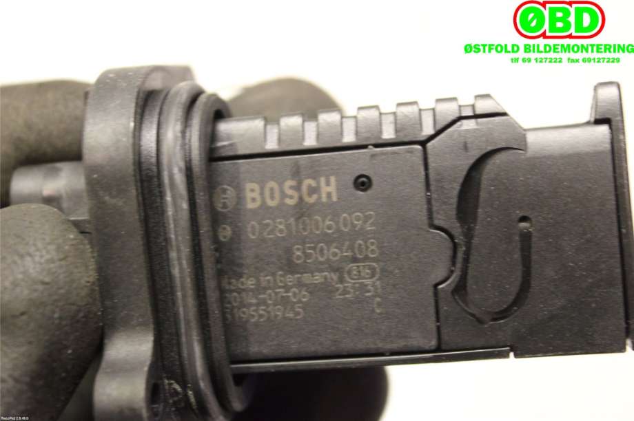 Luftmengde/luftmassemåler til BMW 2-Serie 2014-2021 (F22/F23) (F22/F23) (BMW|13 62 8 506 408|0281006092|8506408)