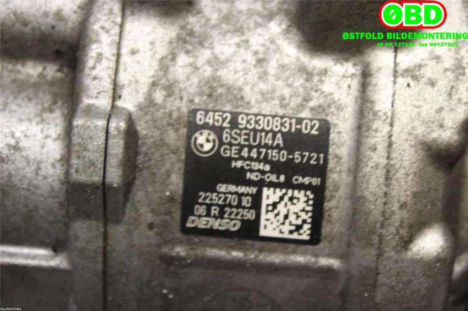 Aircondition kompressor til BMW 2-Serie 2014-2021 (F22/F23) (F22/F23) (BMW|64 52 9 330 831||64529330831)