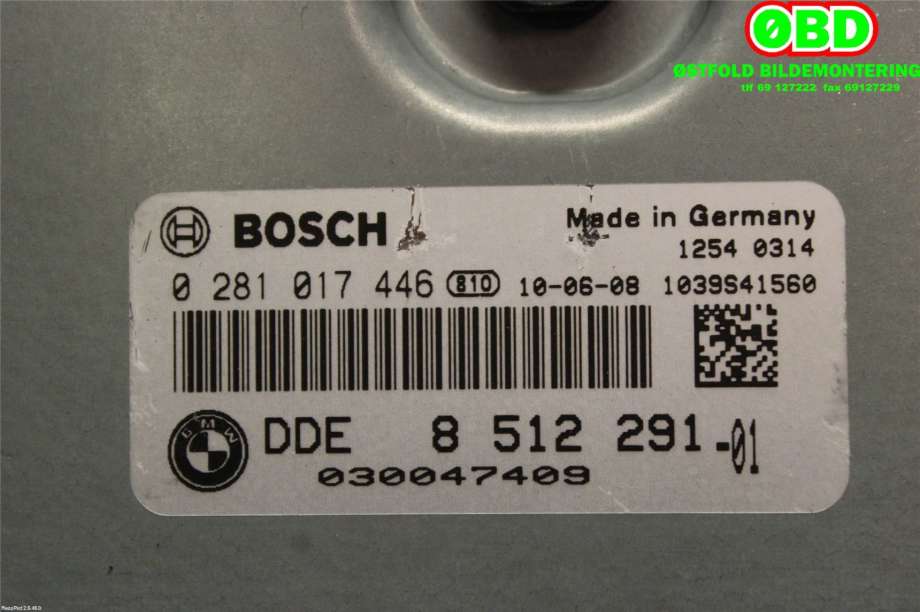 Styreenhet motor til BMW 3-Serie 2005-2011 (E90/E91/E92/E93) (E90/E91/E92/E93) (BMW||0281017446|8512291)