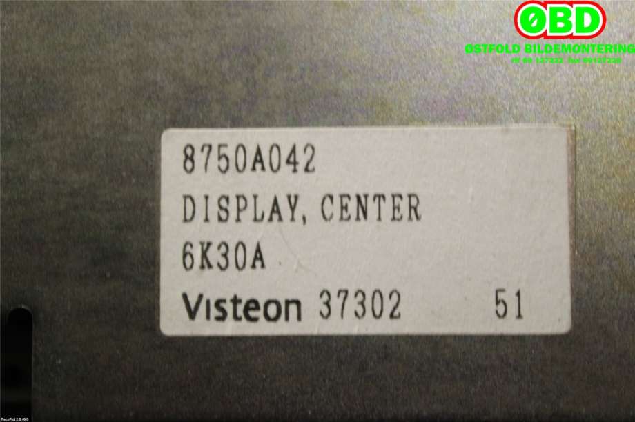 Multimedia display (MCU - Media Controller Unit) til Mitsubishi Pajero 2007-2016 (Type IV, Fase 1)  (MITSUBISHI|8750A042|)