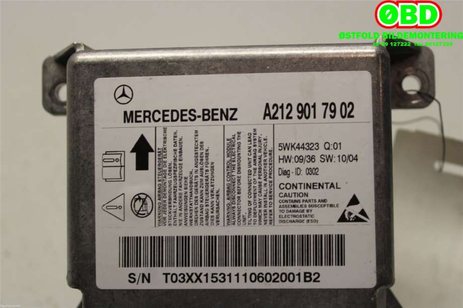 Airbag elektronikk til Mercedes CLS 2011-2017 (C218) (C218) (MERCEDES|A 212 901 79 02||2129017902)