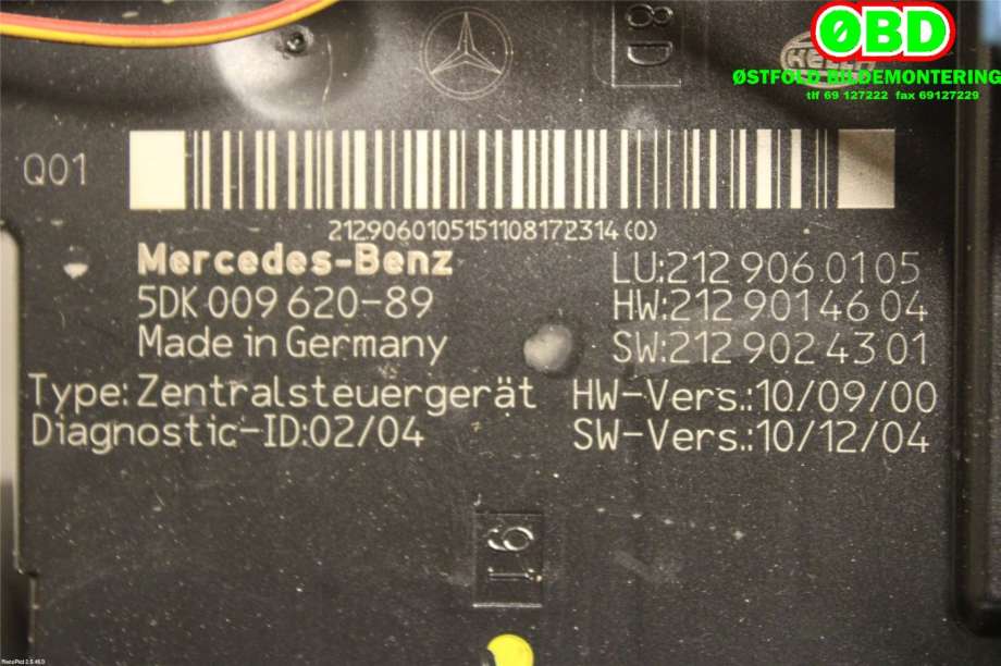 Sikringsboks til Mercedes CLS 2011-2017 (C218) (C218) (MERCEDES|A 212 900 50 01||2129060105)
